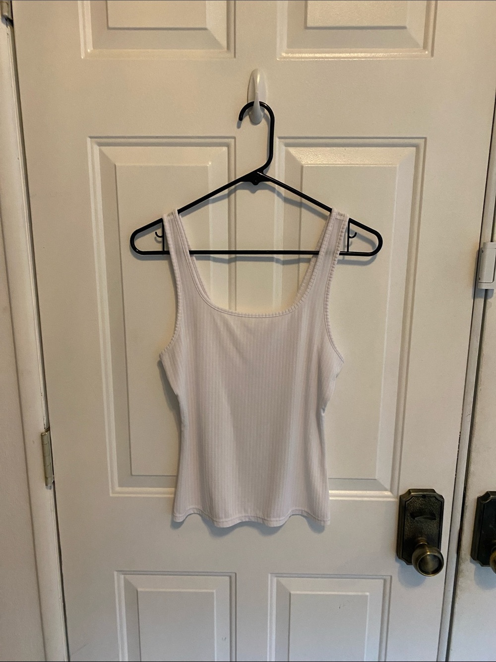 Alo, White Ribbed Tank Top